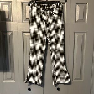 Zara Black and White Checkered Pants